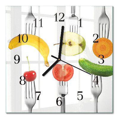 Wanduhr mit motiv quadratisch Obst