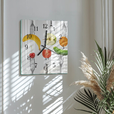 Wanduhr mit motiv quadratisch Obst