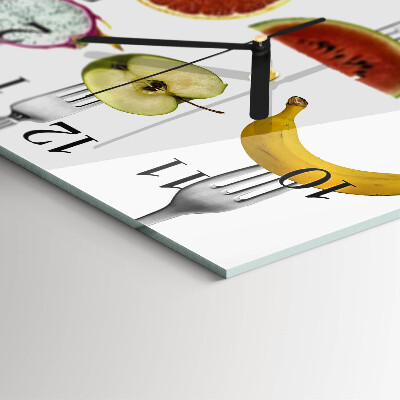Quadratische wanduhr modern Obst