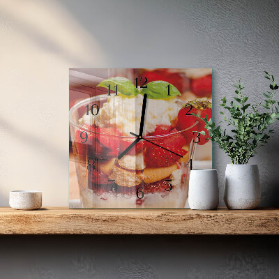 Quadratische wanduhr Obst