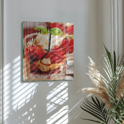 Quadratische wanduhr Obst
