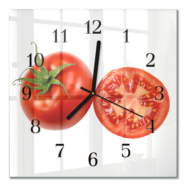 Quadratische wanduhr Tomaten