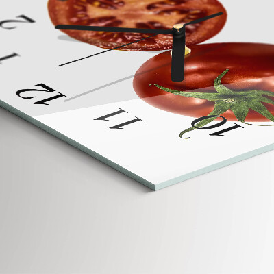 Quadratische wanduhr Tomaten