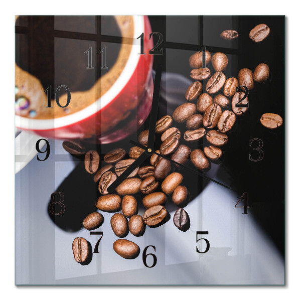 Quadratische wanduhr modern Eine Tasse Kaffee