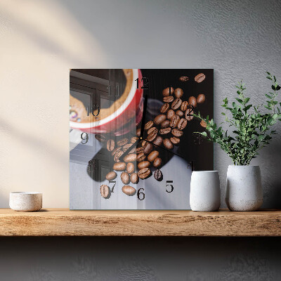 Quadratische wanduhr modern Eine Tasse Kaffee