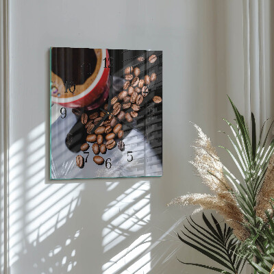 Quadratische wanduhr modern Eine Tasse Kaffee