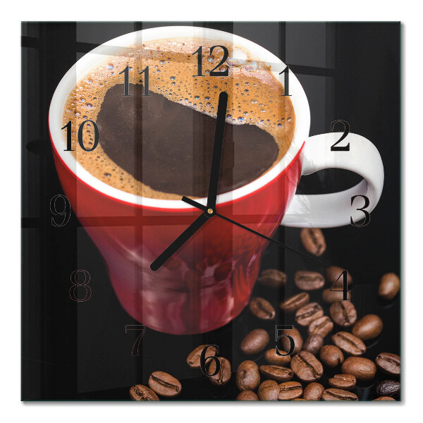 Glasuhr quadratisch Eine Tasse Kaffee