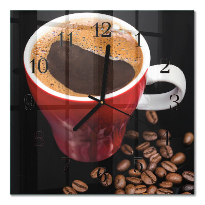 Glasuhr quadratisch Eine Tasse Kaffee