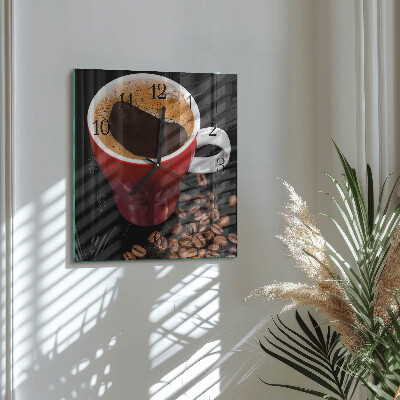 Glasuhr quadratisch Eine Tasse Kaffee