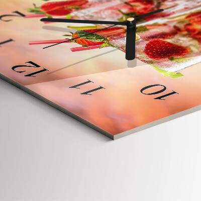 Quadratische wanduhr Erdbeeren