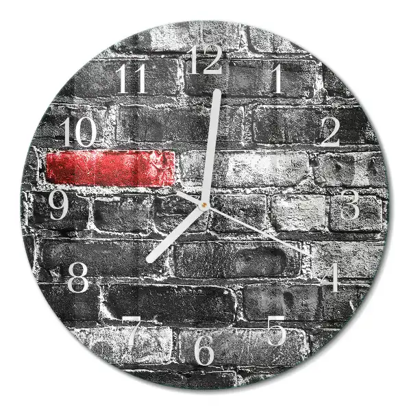 Glas wanduhr mit motiv rund Ziegel