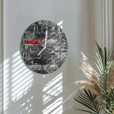 Glas wanduhr mit motiv rund Ziegel