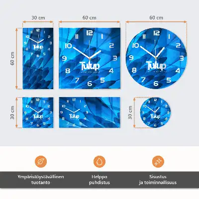 Runde wanduhr aus glas Pfirsich