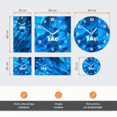 Runde wanduhr aus glas Pfirsich