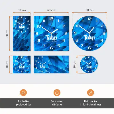 Runde wanduhr aus glas Pfirsich