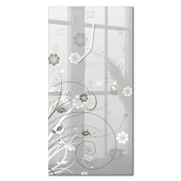 Wanduhr mit motiv vertikal Blumen