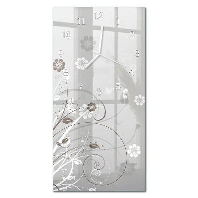 Wanduhr mit motiv vertikal Blumen