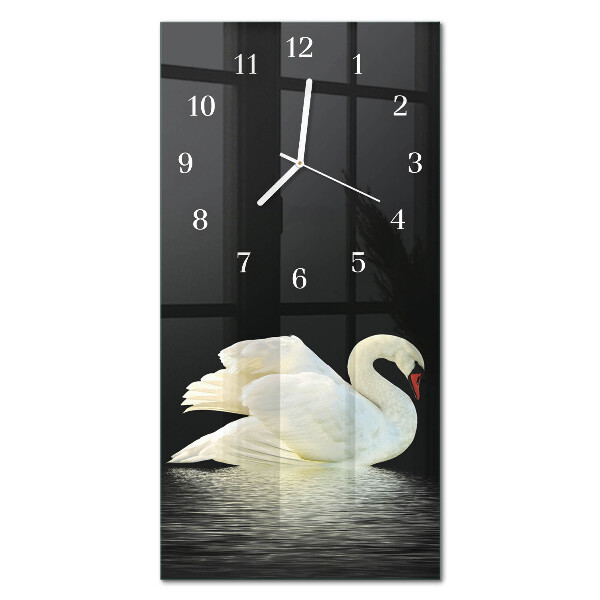 Wanduhr design ausgefallen vertikal Schwan