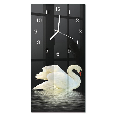 Wanduhr design ausgefallen vertikal Schwan