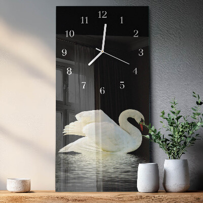 Wanduhr design ausgefallen vertikal Schwan