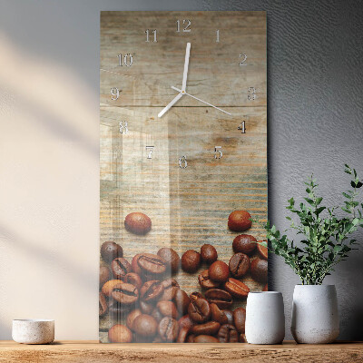 Wanduhr mit motiv vertikal Holz mit Kaffeebohnen