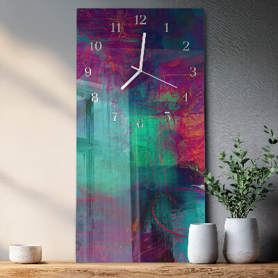 Moderne wanduhr vertikal Farbenfrohes Bild
