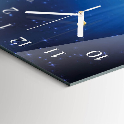 Vertikale glas wanduhr Das Universum der Erde