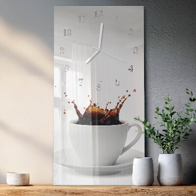 Moderne wanduhr vertikal Kaffee