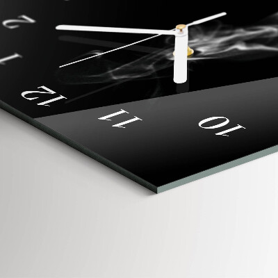 Vertikale glas wanduhr Eine Tasse Kaffee