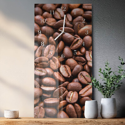 Vertikale glas wanduhr Koffeinbohnen