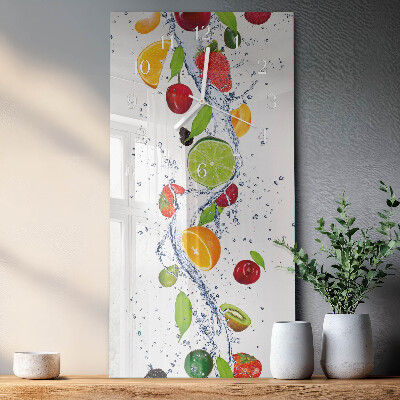 Vertikale glas wanduhr Obst