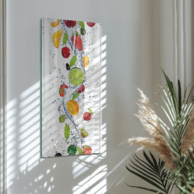 Vertikale glas wanduhr Obst