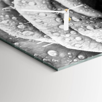 Vertikale glas wanduhr Rose