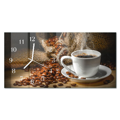 Wanduhr aus glas horizontal Kaffeeaufguss