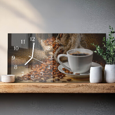 Wanduhr aus glas horizontal Kaffeeaufguss