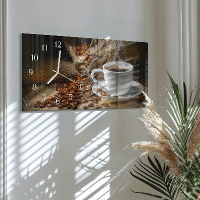 Wanduhr aus glas horizontal Kaffeeaufguss