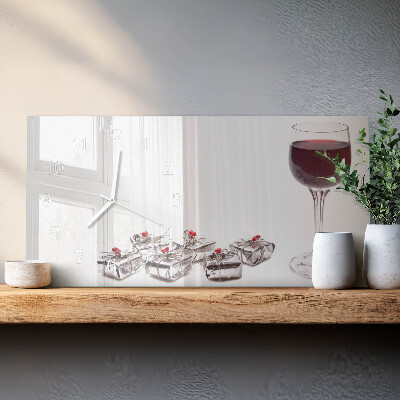 Horizontale Uhr Weinkelch