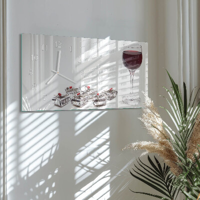 Horizontale Uhr Weinkelch