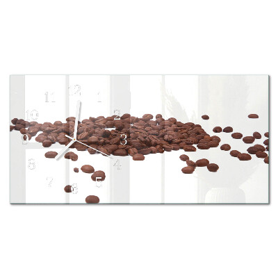 Glasuhr horizontal Koffein in Bohnen