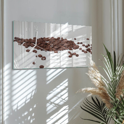 Glasuhr horizontal Koffein in Bohnen