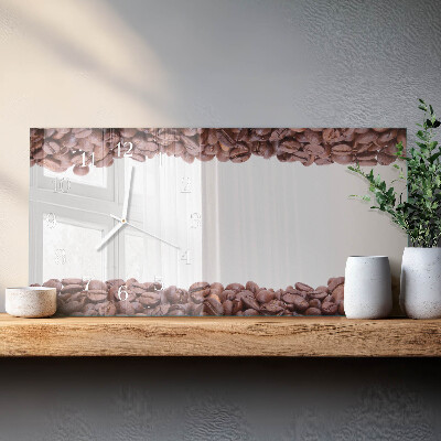 Glas wanduhr mit motiv horizontal Kaffeebohnen