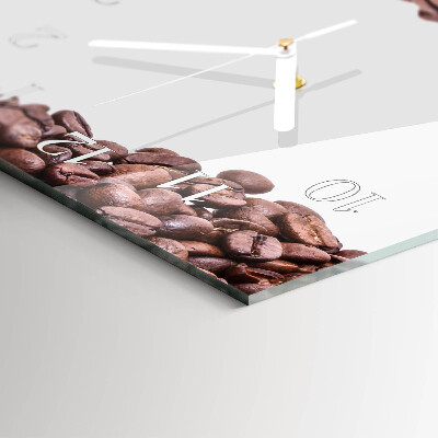 Glas wanduhr mit motiv horizontal Kaffeebohnen