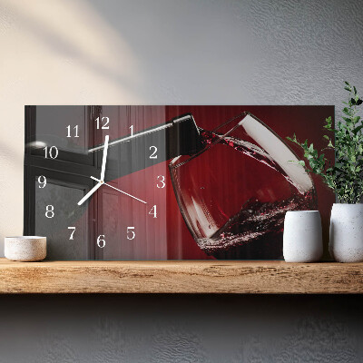 Horizontale glas wanduhr Weinkrug