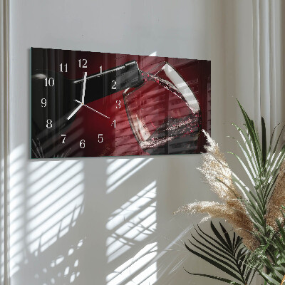 Horizontale glas wanduhr Weinkrug