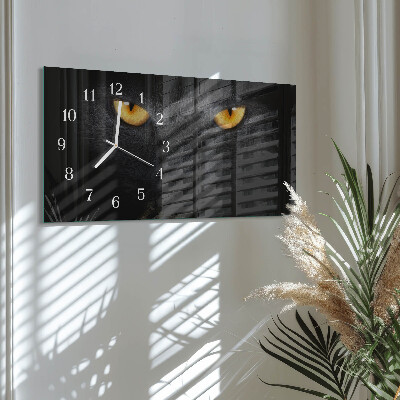 Wanduhr aus glas horizontal Kater