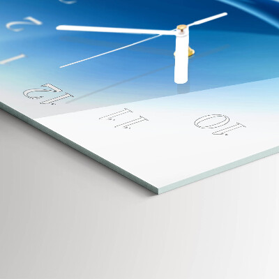 Wanduhr aus glas horizontal Blaue Wellen
