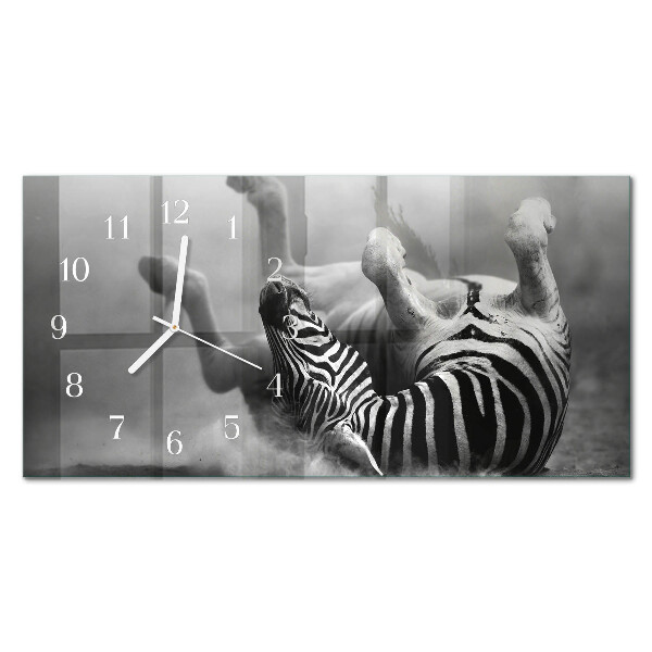 Glas wanduhr mit motiv horizontal Afrikanisches Zebra