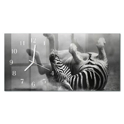 Glas wanduhr mit motiv horizontal Afrikanisches Zebra