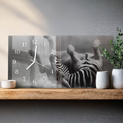 Glas wanduhr mit motiv horizontal Afrikanisches Zebra