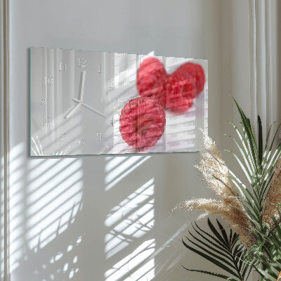 Wanduhr aus glas horizontal Waldhimbeeren